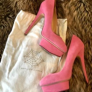 Charlotte Olympia Suede Heels
